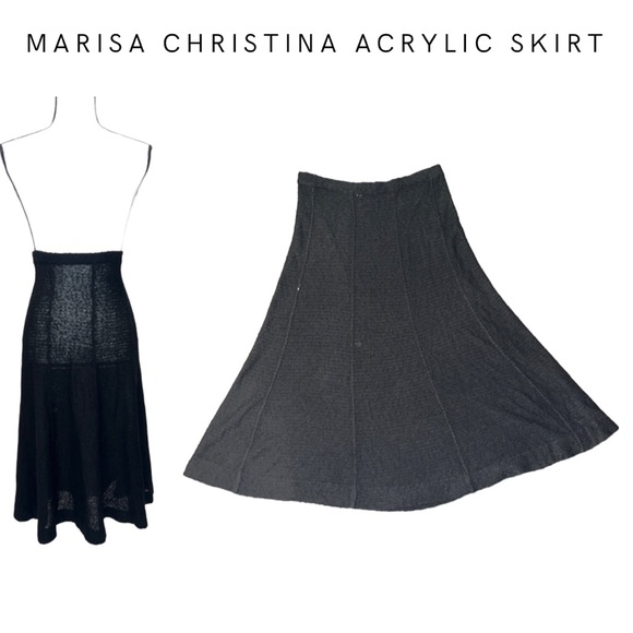 Vintage Marisa Christina Pink Knit Stretch|Midi Skirt| Size M| Acrylic Blend - Picture 1 of 7